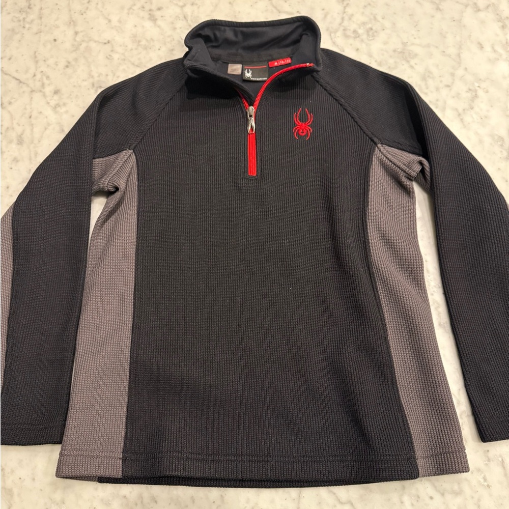 Spyder Black and Red Quarter-Zip Pullover